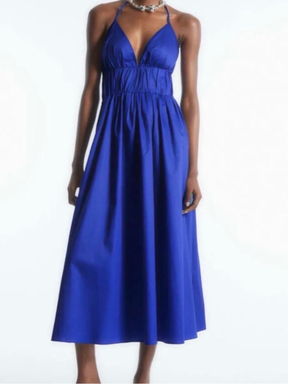COS Cobalt Blue Halter Maxi Dress
